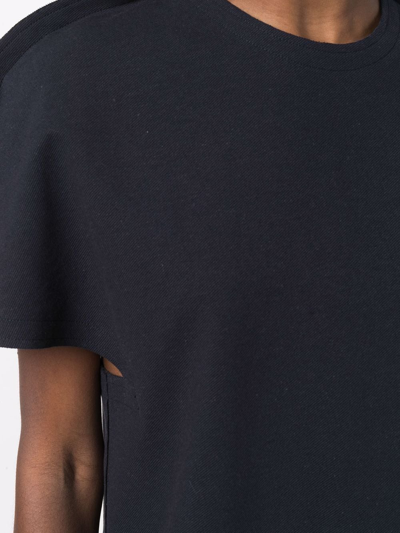 Jil Sander Sculpted Short-sleeve Blouse In Blue