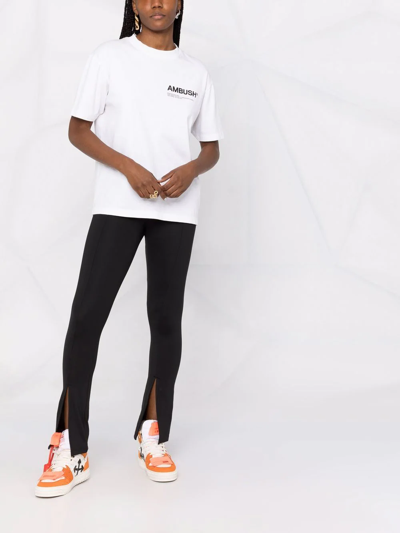 Shop Adidas Originals Skinny-cut Flared Slit Trousers In Black