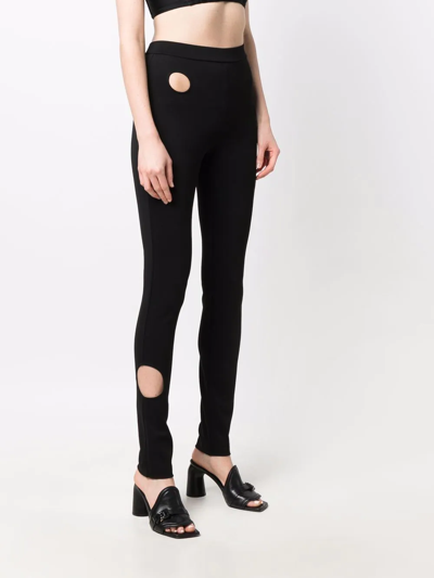 Shop Off-white Meteor Cut-out Detail Trousers In Black