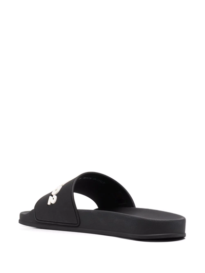 Shop Dsquared2 Embossed Logo Detail Slides In Black