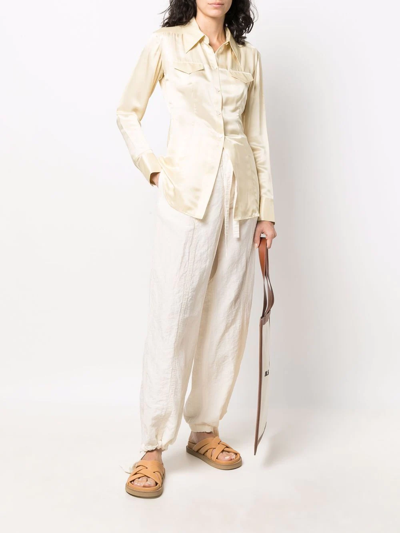 Jil Sander Trousers With Drawstring In White