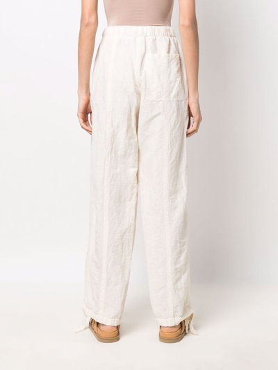 Shop Jil Sander Tied-waist Straight Trousers In White