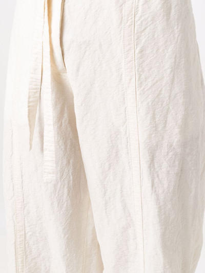 Jil Sander Trousers With Drawstring In White
