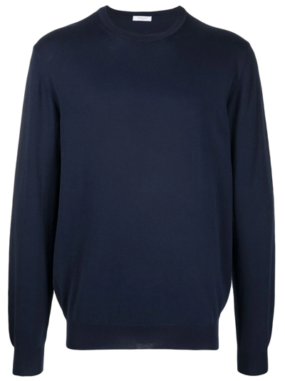 Shop Boglioli Cotton Knit Jumper In Blue