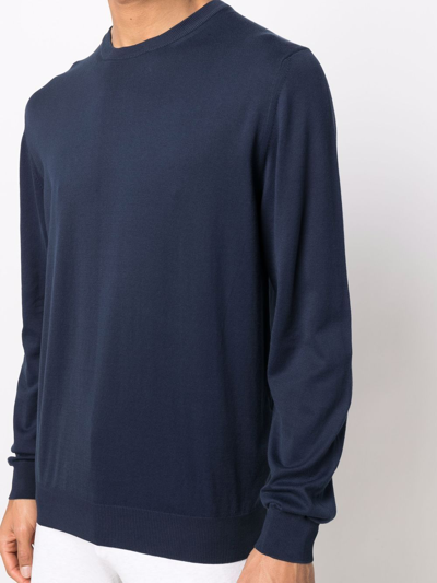 Shop Boglioli Cotton Knit Jumper In Blue