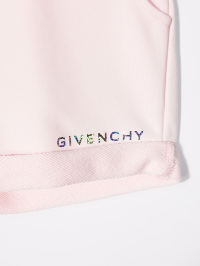 Shop Givenchy Logo Drawstring Shorts In Pink