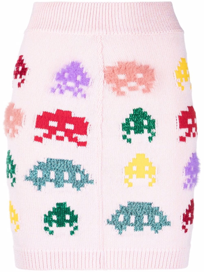 Shop Stella Mccartney Game On Knitted Mini Skirt In Pink