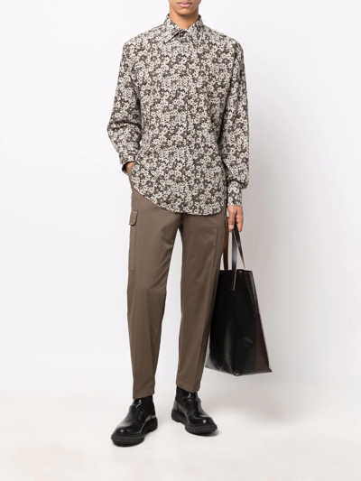 Shop Tom Ford Daisy Floral-print Shirt In Brown
