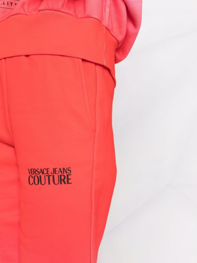 Versace Jeans Couture Gradient-effect Track Pants In Red