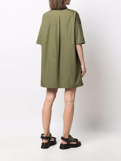Shop Love Moschino Zip-up Cotton-blend Dress In Green