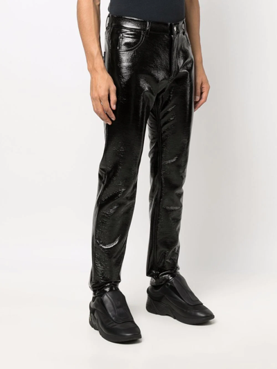 Courrèges High-shine Skinny Trousers In Black