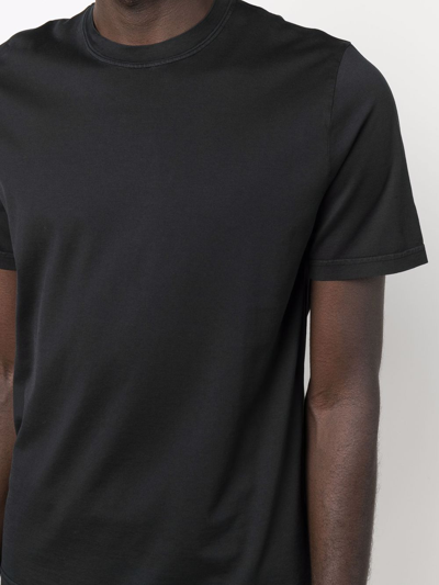 Shop Fedeli Shortsleeved Crewneck T-shirt In Black