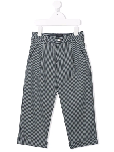 Fay Striped Straight-leg Chinos In Blue