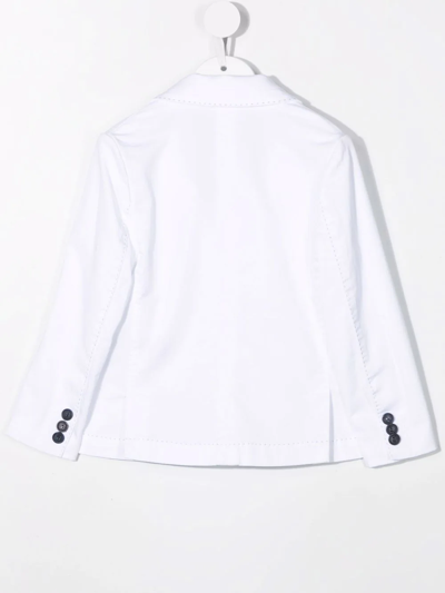 Shop Fay Embroidered Logo Blazer In White