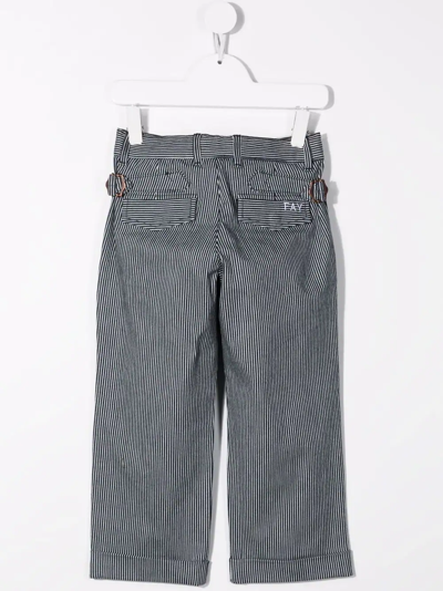 Fay Striped Straight-leg Chinos In Blue