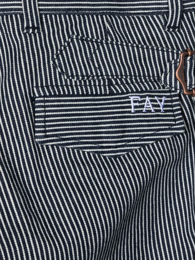Shop Fay Striped Straight-leg Chinos In Blue