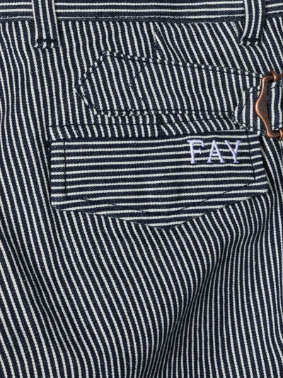 Fay Striped Straight-leg Chinos In Blue
