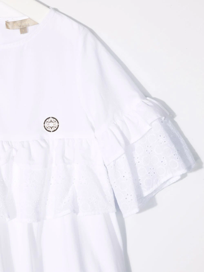 Shop Elie Saab Junior Ruffle-trim Smock Dress In White