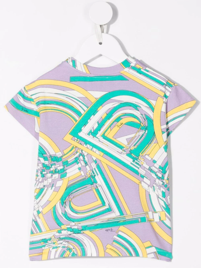 Shop Emilio Pucci Junior Geometric-print Short-sleeved T-shirt In Green