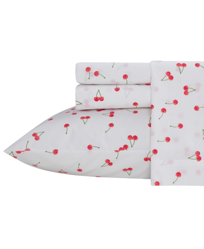 Shop Poppy & Fritz 4 Piece Cherries Percale Sheet Set, Full In Red