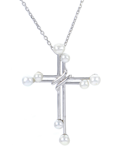 Shop Macy's Cultured Freshwater Pearl (2 In Silver