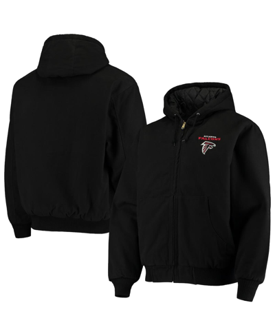 Dunbrooke Black Atlanta Falcons Dakota Cotton Canvas Hooded Jacket In Black