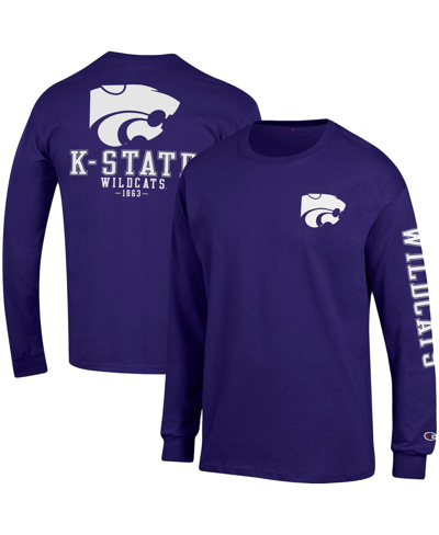 Shop Champion Men's  Purple Kansas State Wildcats Team Stack Long Sleeve T-shirt