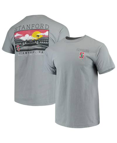 Shop Image One Men's Gray Stanford Cardinal Team Comfort Colors Campus Scenery T-shirt