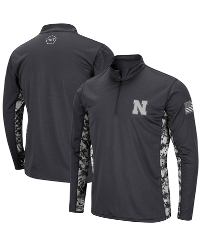 Shop Colosseum Men's  Charcoal Nebraska Huskers Oht Military-inspired Appreciation Digi Camo Quarter-zip J