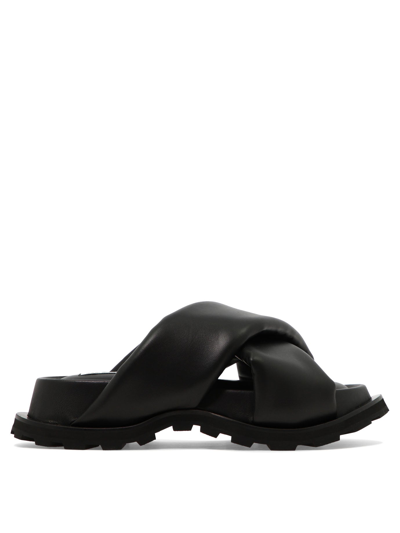 Shop Jil Sander Padded Sandals In Black  