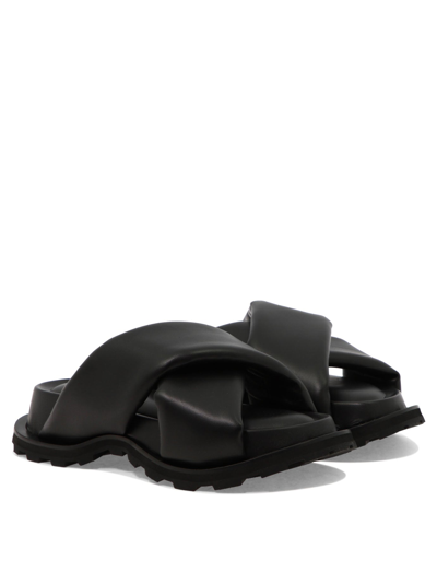 Shop Jil Sander Padded Sandals In Black  