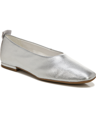 Shop Franco Sarto Vana Ballet Flats In Silver Faux Leather