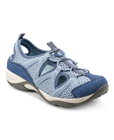 Shop Easy Spirit Women's Earthen Round Toe Casual Walking Shoes In Blue Multi Suede And Textile