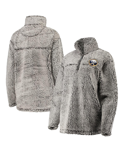 G-iii 4her By Carl Banks Women's  Gray Buffalo Sabres Sherpa Quarter-zip Pullover Jacket In Gray