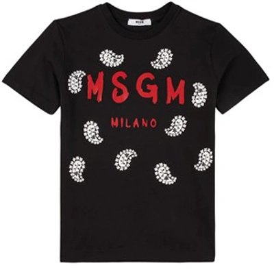 Shop Msgm Black Logo T-shirt