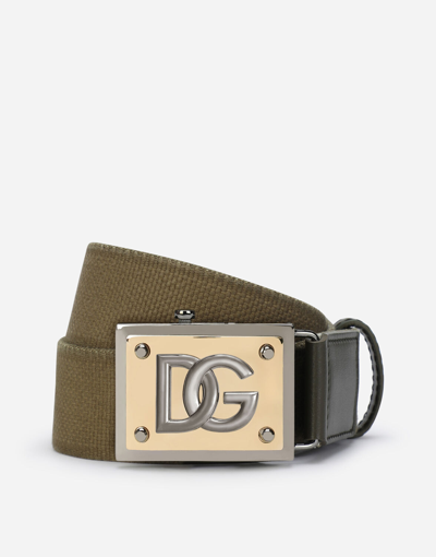 Shop Dolce & Gabbana Tape Belt In Green
