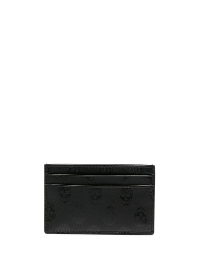 Shop Alexander Mcqueen Leather Logo Card Holder In Black