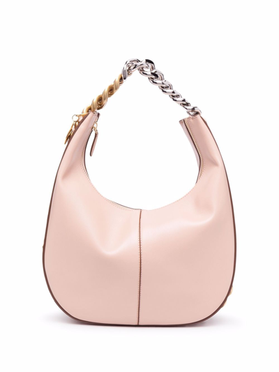 Shop Stella Mccartney Frayme Zipit Small Shoulder Bag In Pink