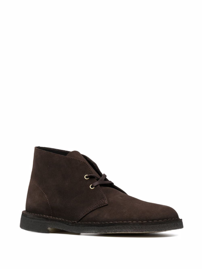 Shop Clarks Suede Boots In Brown