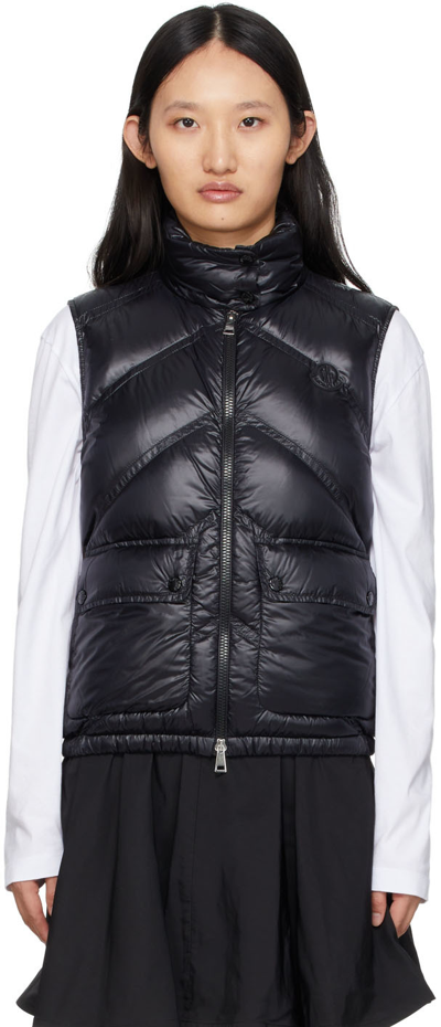 Shop Moncler Black Down Hossegor Vest In 999 Black