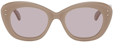 Shop Alaïa Taupe Cat Eye Sunglasses In 003 Nude