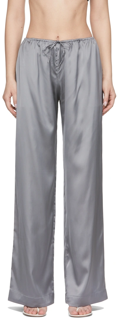 Jacquemus Le Pant Mentalo Wide-leg Mid-rise Crepe Trousers In 970 Dark Grey