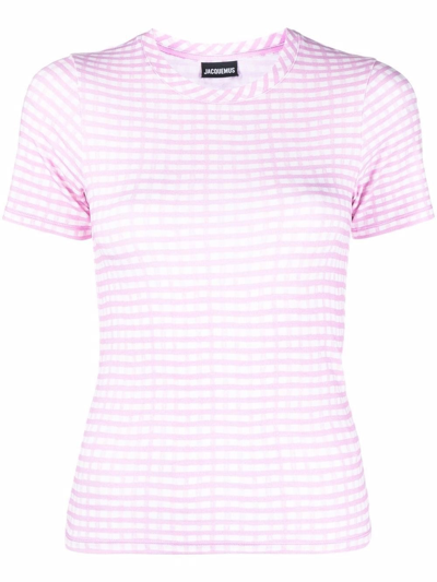Shop Jacquemus T-shirt In Jersey Stretch In Rosa