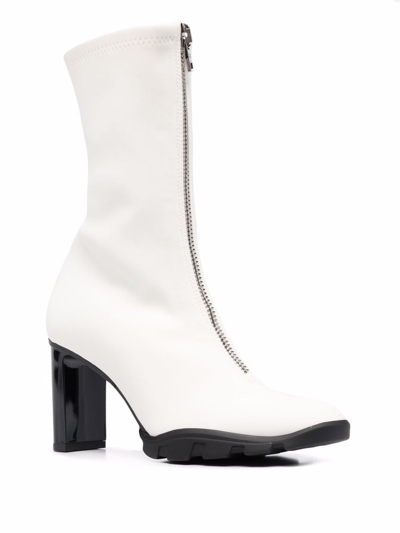 Alexander Mcqueen Slim Tread Zip-front Neoprene Boots In White | ModeSens