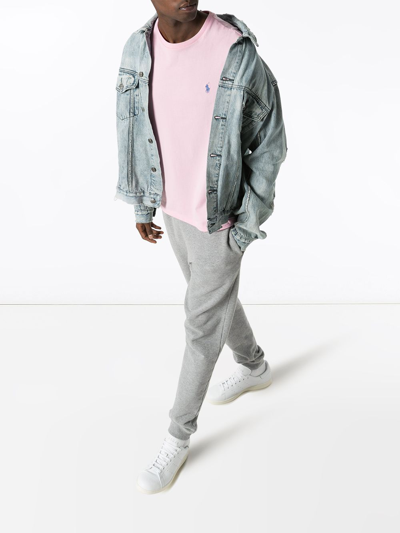 Shop Polo Ralph Lauren T-shirt Custom Slim-fit In Pink