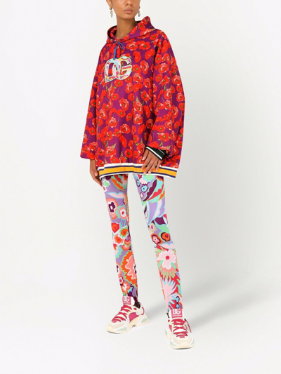 Shop Dolce & Gabbana Leggings Anni 60 In Multicolor