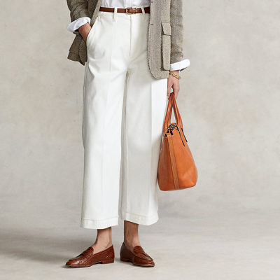 Shop Ralph Lauren Chino Wide-leg Pant In Warm White