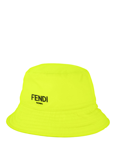 Shop Fendi Kids Hat In Yellow