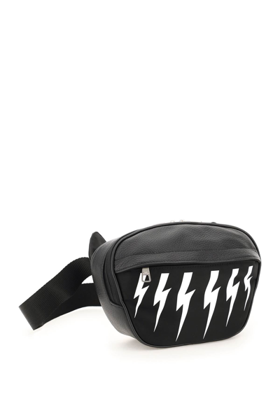 Shop Neil Barrett Nylon Thunderbolts Belt Bag In Mixed Colours