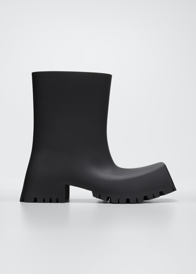 Shop Balenciaga Men's Trooper Rubber Boots In Noir